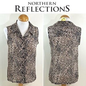 Northern Reflections Women’s Sleeveless Animal Print Blouse